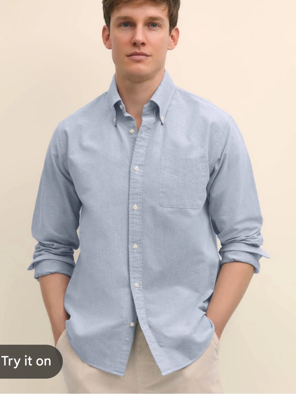 Brooks Brothers Light Blue non iron polo Button-Down Dress Shirt 16-34
